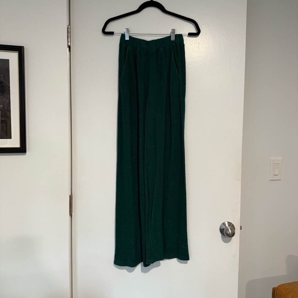 Stateside Sherpa Wide Leg Trouser in Rainforest - Picture 3 of 6